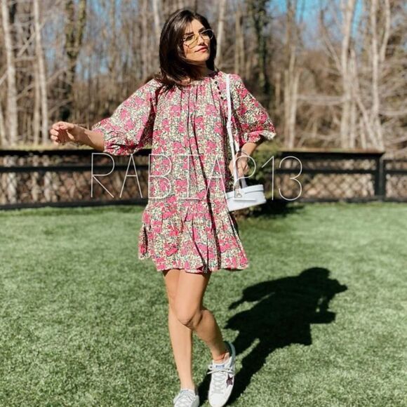 LAST 1!🔥ZARA PUFF SHOULDER PRINT DRESS - Picture 11 of 16